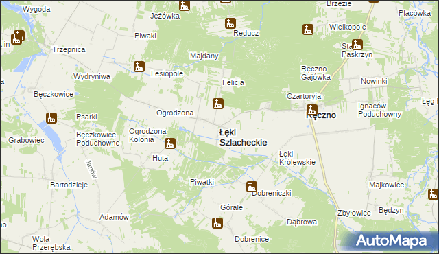 mapa Łęki Szlacheckie, Łęki Szlacheckie na mapie Targeo