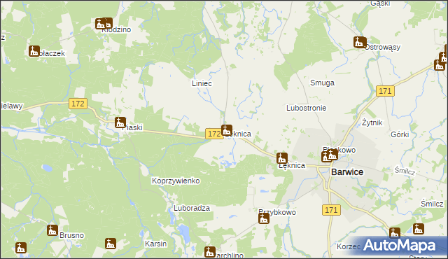 mapa Łeknica, Łeknica na mapie Targeo