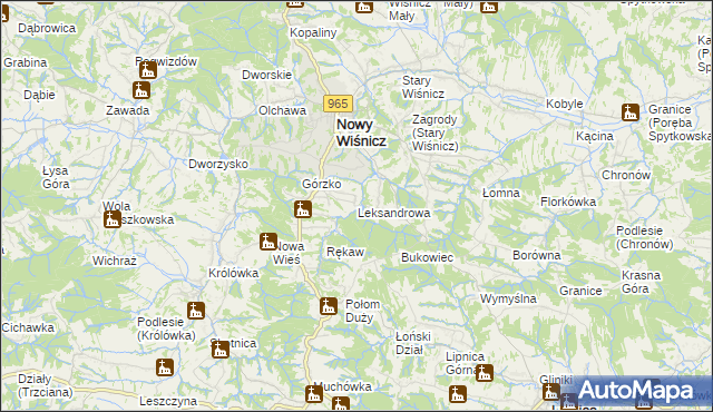 mapa Leksandrowa, Leksandrowa na mapie Targeo