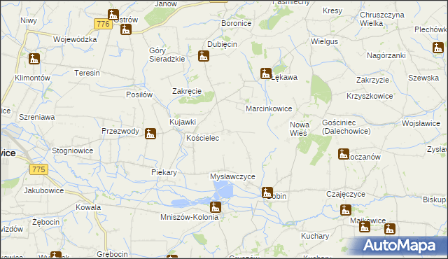 mapa Lekszyce, Lekszyce na mapie Targeo