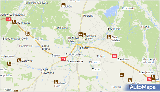 mapa Lelów, Lelów na mapie Targeo