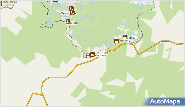 mapa Leluchów, Leluchów na mapie Targeo