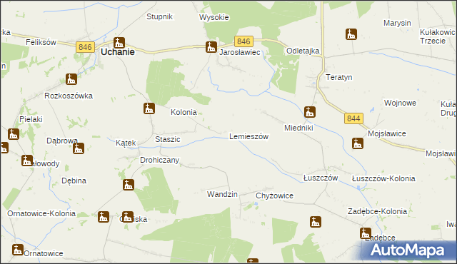 mapa Lemieszów, Lemieszów na mapie Targeo