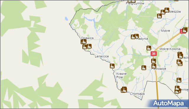 mapa Lenarcice, Lenarcice na mapie Targeo