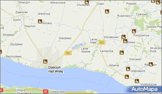 mapa Lenie Wielkie, Lenie Wielkie na mapie Targeo