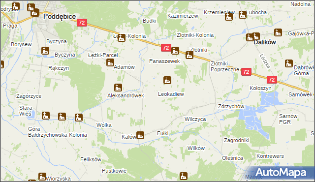 mapa Leokadiew, Leokadiew na mapie Targeo