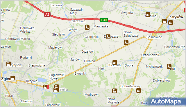 mapa Leonardów gmina Zgierz, Leonardów gmina Zgierz na mapie Targeo