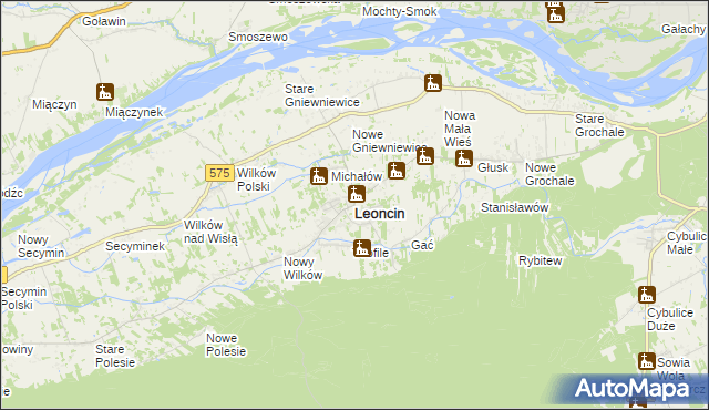 mapa Leoncin, Leoncin na mapie Targeo