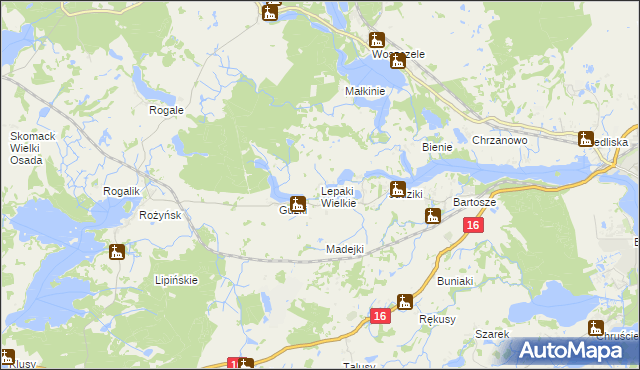 mapa Lepaki Wielkie, Lepaki Wielkie na mapie Targeo