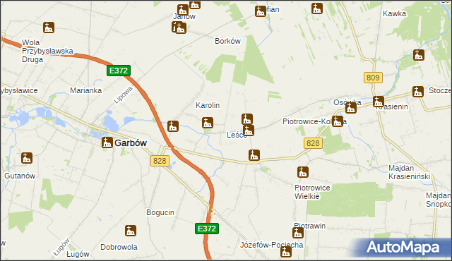 mapa Leśce, Leśce na mapie Targeo