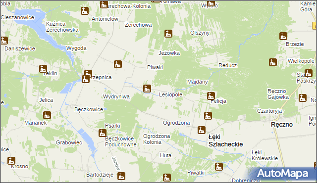 mapa Lesiopole, Lesiopole na mapie Targeo