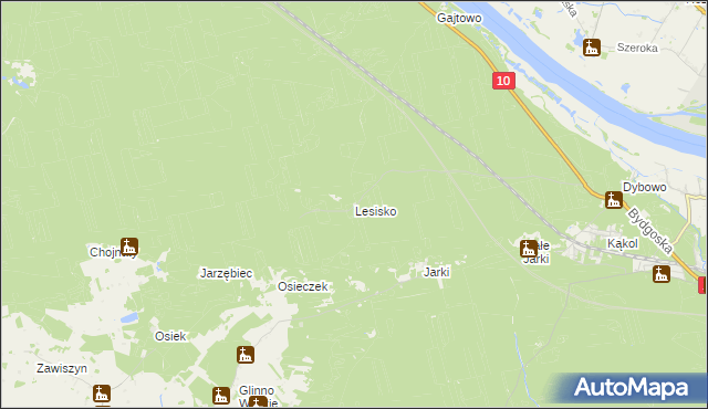 mapa Lesisko gmina Solec Kujawski, Lesisko gmina Solec Kujawski na mapie Targeo