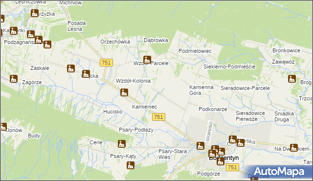 mapa Leśna-Stara Wieś, Leśna-Stara Wieś na mapie Targeo