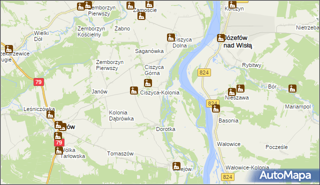 mapa Leśne Chałupy, Leśne Chałupy na mapie Targeo