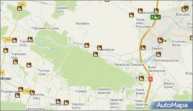 mapa Leśniczówka Seredzice, Leśniczówka Seredzice na mapie Targeo