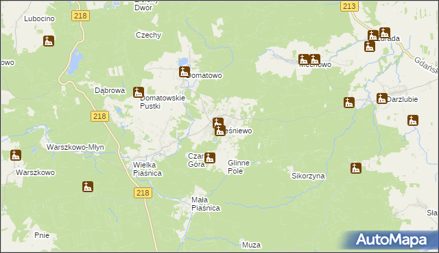 mapa Leśniewo gmina Puck, Leśniewo gmina Puck na mapie Targeo