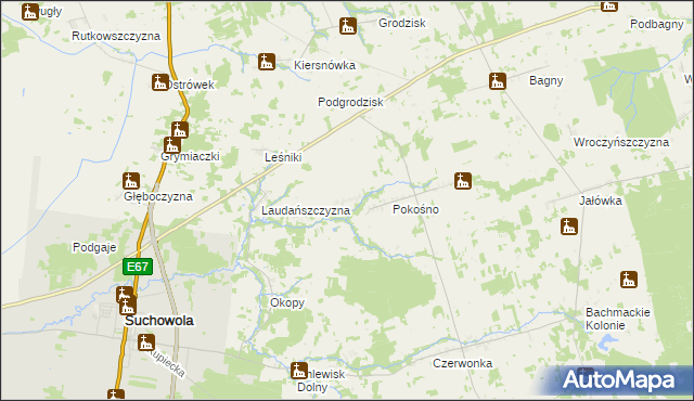 mapa Leszczany gmina Suchowola, Leszczany gmina Suchowola na mapie Targeo