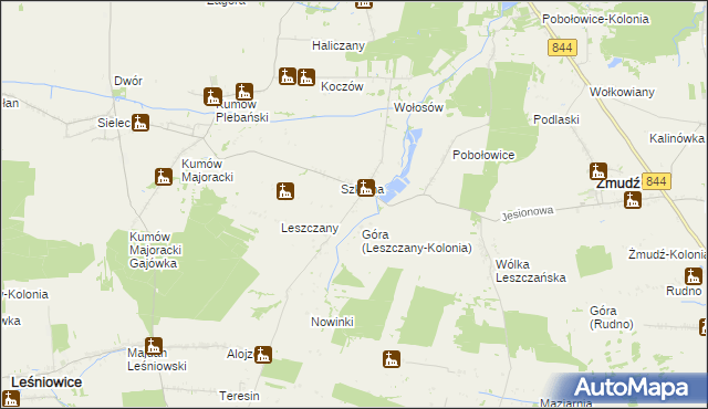 mapa Leszczany-Kolonia, Leszczany-Kolonia na mapie Targeo