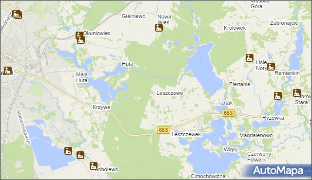 mapa Leszczewo gmina Suwałki, Leszczewo gmina Suwałki na mapie Targeo