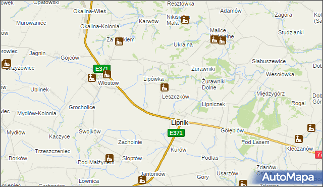 mapa Leszczków, Leszczków na mapie Targeo