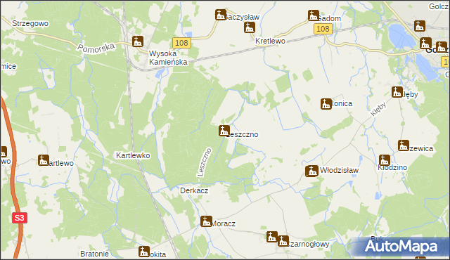 mapa Leszczno, Leszczno na mapie Targeo