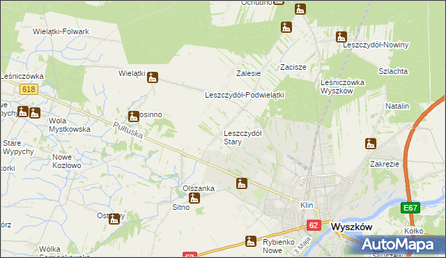mapa Leszczydół Stary, Leszczydół Stary na mapie Targeo