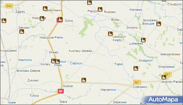 mapa Leszczyn Szlachecki, Leszczyn Szlachecki na mapie Targeo