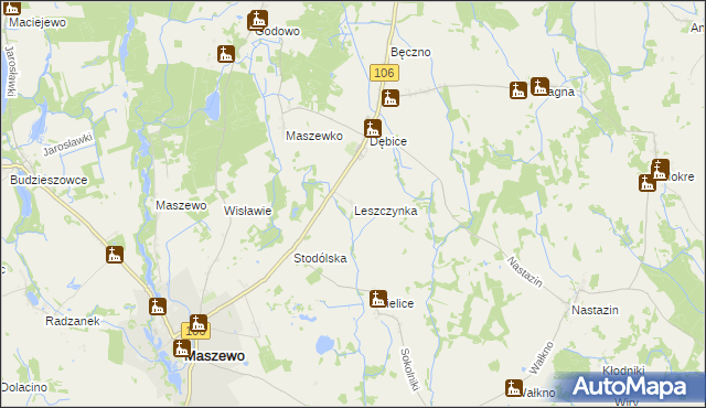 mapa Leszczynka, Leszczynka na mapie Targeo