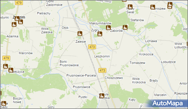 mapa Leszkomin, Leszkomin na mapie Targeo