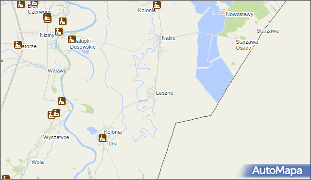 mapa Leszno gmina Medyka, Leszno gmina Medyka na mapie Targeo