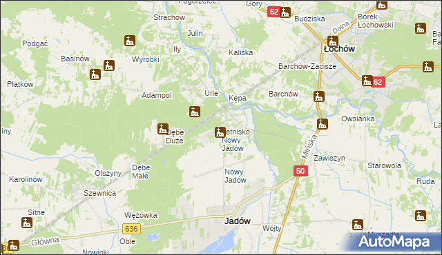 mapa Letnisko Nowy Jadów, Letnisko Nowy Jadów na mapie Targeo