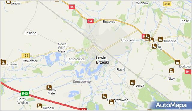 mapa Lewin Brzeski, Lewin Brzeski na mapie Targeo