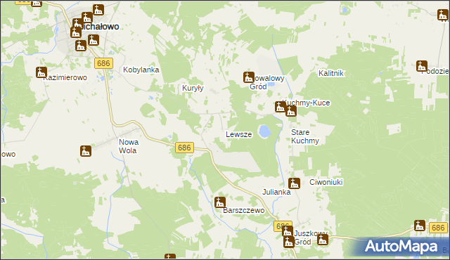 mapa Lewsze, Lewsze na mapie Targeo