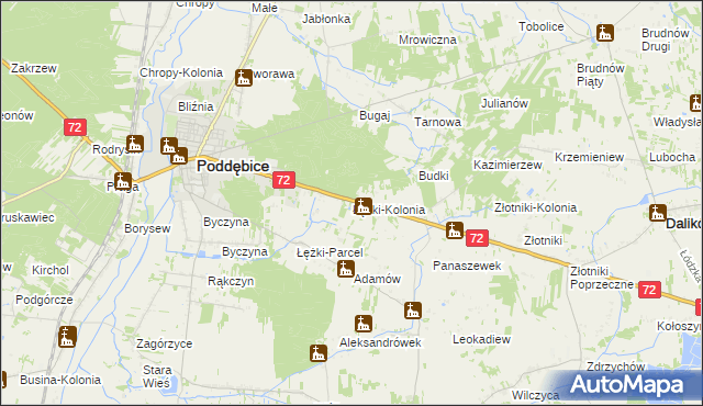 mapa Łężki-Kolonia, Łężki-Kolonia na mapie Targeo