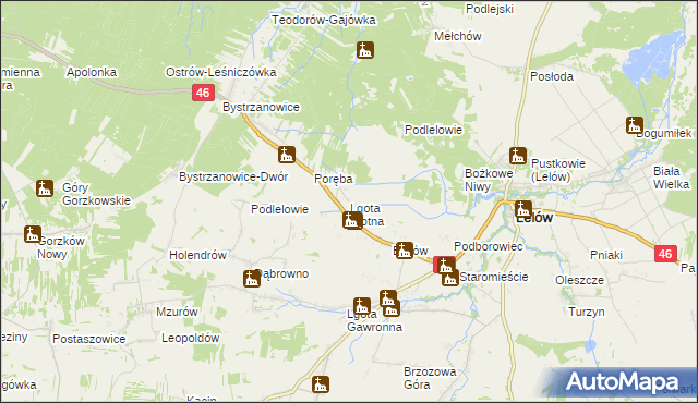 mapa Lgota Błotna, Lgota Błotna na mapie Targeo