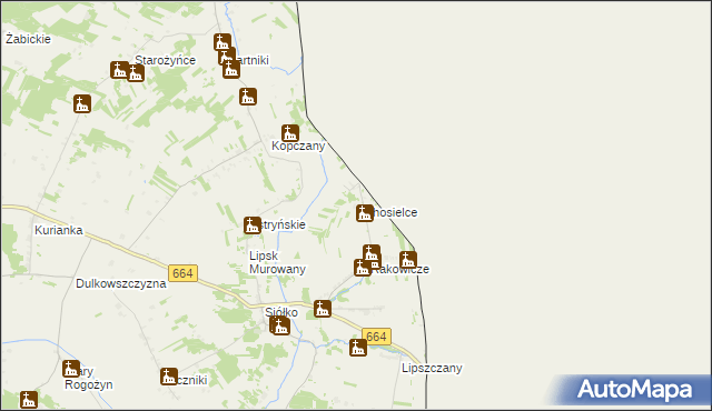 mapa Lichosielce, Lichosielce na mapie Targeo