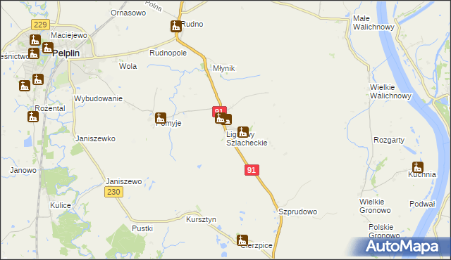 mapa Lignowy Szlacheckie, Lignowy Szlacheckie na mapie Targeo