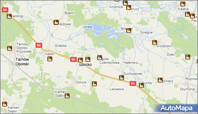 mapa Ligota Czamborowa, Ligota Czamborowa na mapie Targeo