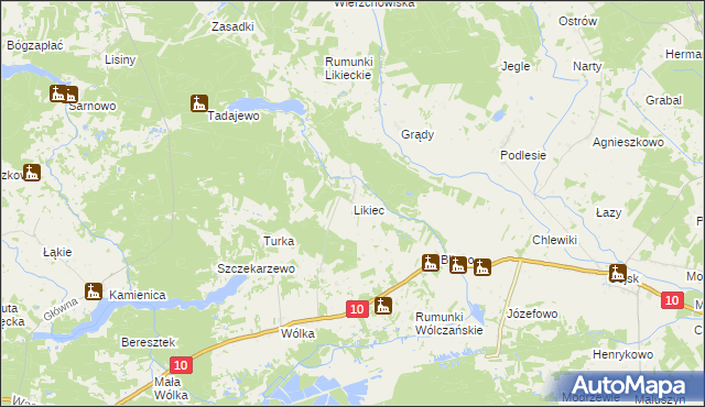 mapa Likiec, Likiec na mapie Targeo