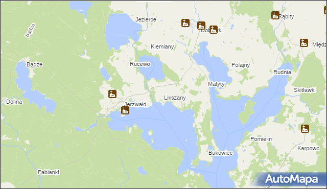 mapa Likszany, Likszany na mapie Targeo