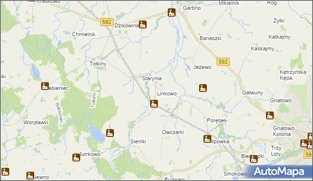 mapa Linkowo gmina Kętrzyn, Linkowo gmina Kętrzyn na mapie Targeo
