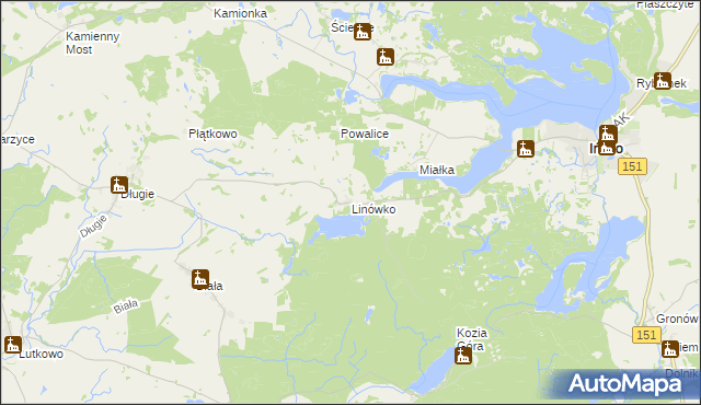 mapa Linówko, Linówko na mapie Targeo
