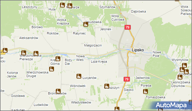 mapa Lipa-Miklas, Lipa-Miklas na mapie Targeo