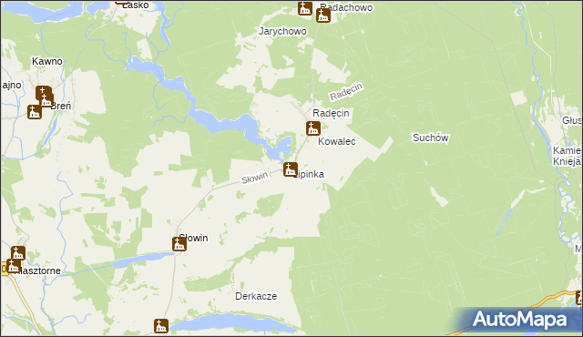mapa Lipinka gmina Dobiegniew, Lipinka gmina Dobiegniew na mapie Targeo