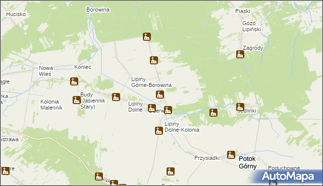 mapa Lipiny Górne-Lewki, Lipiny Górne-Lewki na mapie Targeo