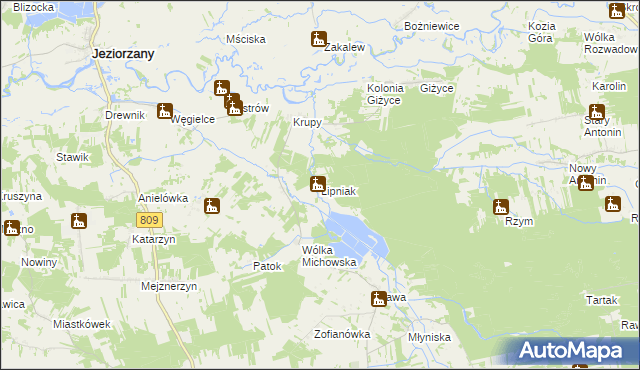 mapa Lipniak gmina Michów, Lipniak gmina Michów na mapie Targeo