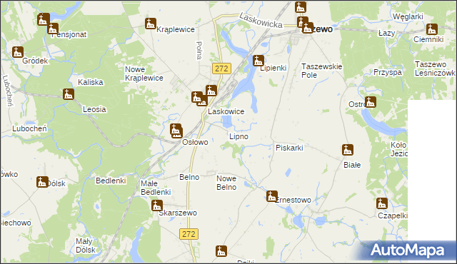 mapa Lipno gmina Jeżewo, Lipno gmina Jeżewo na mapie Targeo