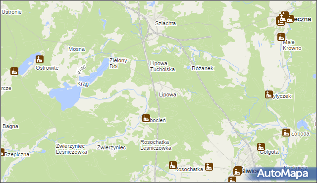 mapa Lipowa gmina Śliwice, Lipowa gmina Śliwice na mapie Targeo