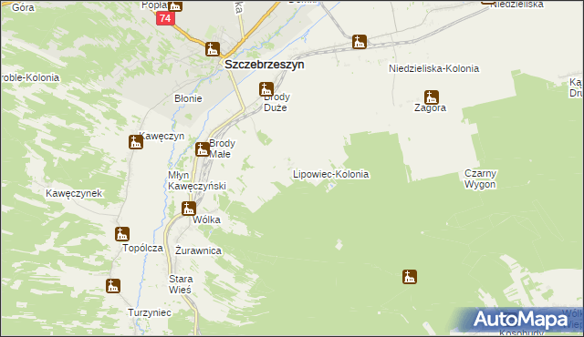 mapa Lipowiec-Kolonia, Lipowiec-Kolonia na mapie Targeo