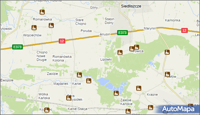 mapa Lipówki gmina Siedliszcze, Lipówki gmina Siedliszcze na mapie Targeo